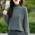 Women's Square Decorative Solid Color Long-sleeved Knitted Sweater